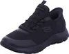 A black Skechers sneaker is shown from a side-angle on a white background. Podgląd zdjęcia produktu