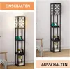 GOPLUS 160 cm Stehlampe aus Holz, Standleuchte mit Regalen Produktbild-Vorschau 4