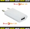 A white USB power adapter with two prongs for plugging into a wall socket. Produktbild-Vorschau