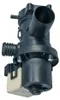 A black and beige washing machine drain pump is shown against a white background. Produktbild-Vorschau