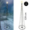 A decorative LED tree with a star on top, shown on a white background and in a snowy outdoor setting. Náhľad obrázku produktu