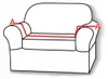 Sesselbezug 1 Sitzer 90-140cm - Samt - Grün - Stretch Produktbild-Vorschau 4