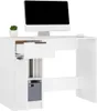 A white desk with a computer monitor, keyboard, and mouse. Podgląd zdjęcia produktu