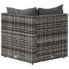 A corner section of a grey poly rattan sofa with dark grey cushions. Náhľad obrázku produktu