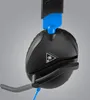 Close-up of a black and blue gaming headset. Produktbild-Vorschau