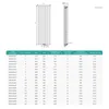 A technical drawing and a table of specifications for a radiator. Anteprima dell’immagine prodotto
