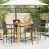 5-tlg. Gartenbar-Set Schwarz Massivholz Akazie und Poly Produktbild-Vorschau 3