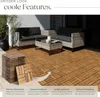 Outdoor patio furniture and decking tiles displayed on a patio. Náhled obrázku produktu