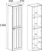 A technical drawing of a tall, narrow cabinet with dimensions indicated. Podgląd zdjęcia produktu