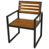 A single outdoor chair with a metal frame and wooden slats. Produktbild-Vorschau