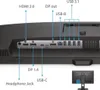 Rear view of a monitor showing various ports and connections, with labels indicating their function. Produktbild-Vorschau