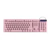 A pink keyboard with round keys and a blue control panel on a white background. Náhled obrázku produktu