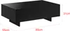 A black coffee table with dimensions indicated by red lines and text. Anteprima dell’immagine prodotto