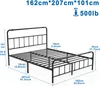 JOIEYOU Bett Bettgestell mit Hohem Kopfteil 160x200 cm Produktbild-Vorschau 2