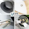 A collage of four close-up images showing details of a pot lid and handle, with a brand logo. Podgląd zdjęcia produktu