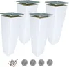 Möbelfuß Buche 15 cm weiß lackiert – Set 4x mit Montageset Produktbild-Vorschau 1