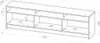 A technical drawing with dimensions of a TV stand. Náhled obrázku produktu