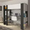 Lit surélevé avec bureau - 90 x 200 cm - Blanc & Anthracite Voir les images du produit 6