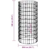 vidaXL Gabionen-Säule Rund Verzinkter Stahl Ø50x100 cm Produktbild-Vorschau 6