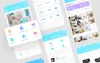 Multiple app screens showing a robot companion app interface. Náhled obrázku produktu