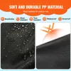 Marketing image highlighting the features of a soft and durable PP material, suitable for outdoor use, with close-ups of the material's properties like water resistance and sun protection. Produktbild-Vorschau