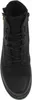 A top-down view of a black ankle boot. Voir les images du produit