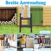 Collage showing a metal step stool in various settings: outdoors, balcony, kitchen, and closet. Náhled obrázku produktu
