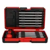 An open red and black toolbox containing a set of screwdrivers. Produktbild-Vorschau