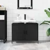 vidaXL Mobiletto nero 80x30x60 cm Materiale a base di legno Anteprima dell’immagine prodotto 3