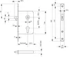 Technical drawing with dimensions of a door lock mechanism. Produktbild-Vorschau