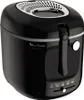 A black Moulinex deep fryer is shown against a white background. Voir les images du produit