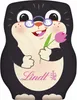 A cartoon mole character holding a tulip and wearing glasses, with the Lindt logo on its belly. Produktbild-Vorschau
