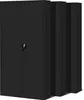 Three black metal cabinets are lined up side-by-side. Voir les images du produit