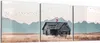 DEQORI Glasbild Echtglas 3x50x50 cm 'Stille Feldhütte' Produktbild-Vorschau 1