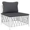 vidaXL 5 tlg. Garten Lounge Set mit Kissen Weiß Stahl - Produktbild-Vorschau 5