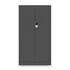 A tall, gray metal cabinet with a digital lock on the right door, presented against a plain white background. Podgląd zdjęcia produktu