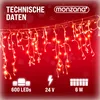 A string of red icicle lights against a red background with snowflakes. Anteprima dell’immagine prodotto