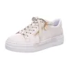 A single beige sneaker with a platform sole and gold zipper detail, shown against a white background. Náhled obrázku produktu