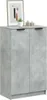 A shoe cabinet with two doors and a framed picture and decorative items on top. Náhľad obrázku produktu