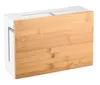 Kabelmanagement Box Bambusdeckel Kabelorganisation weiß Produktbild-Vorschau 1