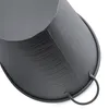Metallwanne oval mit Griffen 59 x 36 cm - dunkelgrau - Produktbild-Vorschau 3
