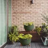 A balcony setting with plants in pots against a brick wall. Náhľad obrázku produktu