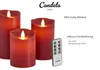 Candela Lights LED Kerzen 3er Set Stumpenkerze Rot Produktbild-Vorschau 4