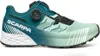 Trailrunning-Schuh "Ribelle Run Kalibra HT Wmn" von Scarpa in mintgrün mit schwarzer Schnürung und griffiger Sohle. Produktbild-Vorschau