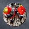 Glasuhr Wanduhr Küchenuhr Echt-Glas 30fi cm Blaubeeren Produktbild-Vorschau 2