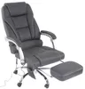 A black office chair with a footrest is shown against a white background. Voir les images du produit