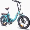 A teal electric bicycle with fat tires is shown against a white background. Produktbild-Vorschau