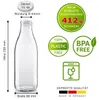 Milchflaschen 1L Smoothie Saft Flaschen 1000ml leere Produktbild-Vorschau 3