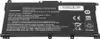 A black laptop battery with text and symbols printed on it. Produktbild-Vorschau