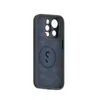 The back of a dark grey iPhone case with a circular magnetic ring and a logo inside. Podgląd zdjęcia produktu